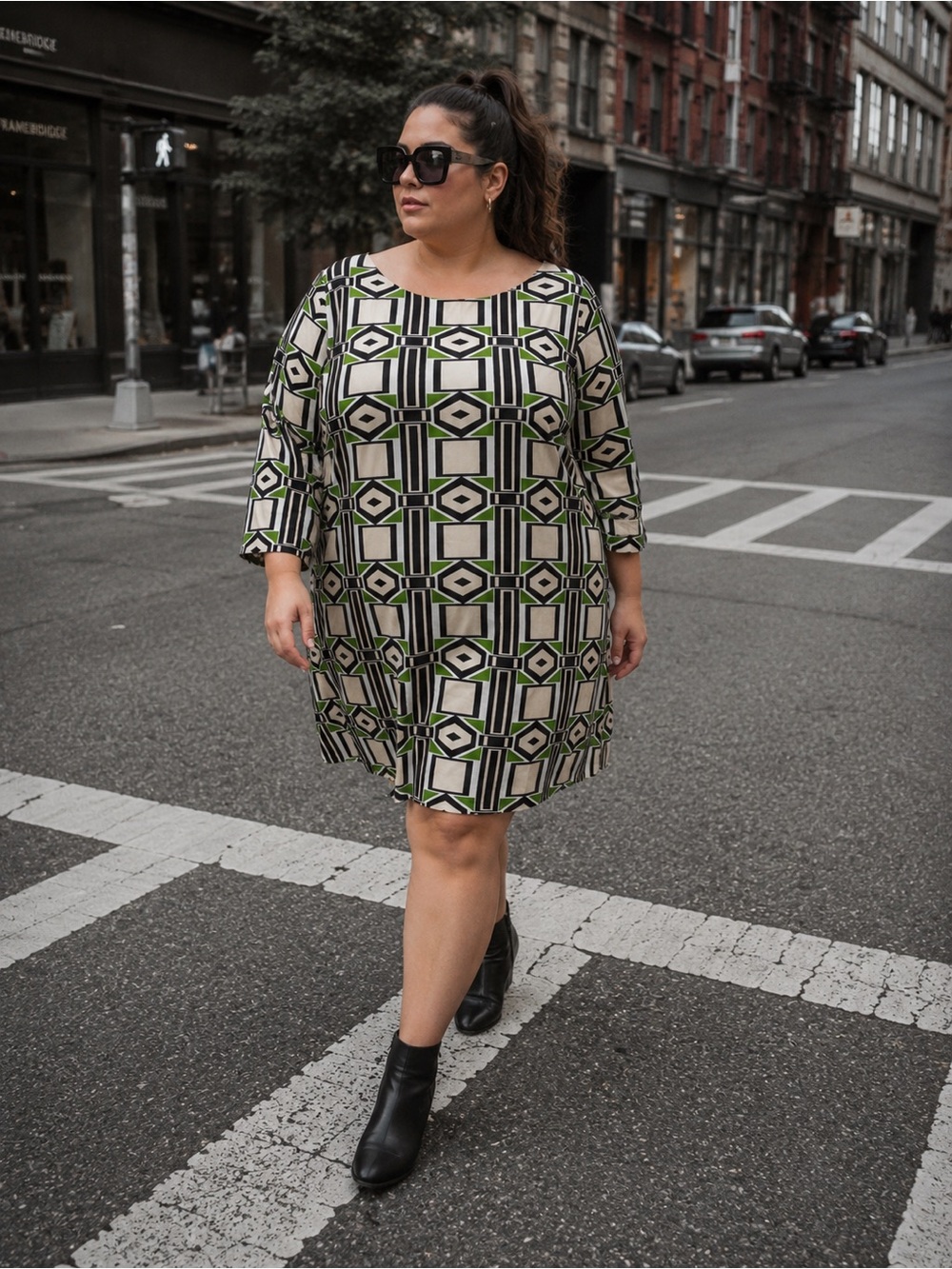 Jones New York | Geometric Shift Dress | Size 24 W / 3XL